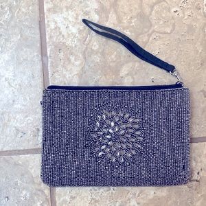 Bamboo Dark Silver Clutch